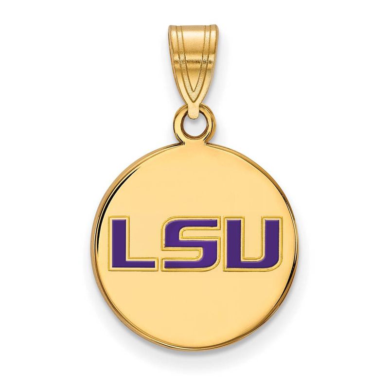 14k Gold Plated Silver Louisiana State Medium Enamel Disc Pendant 100$